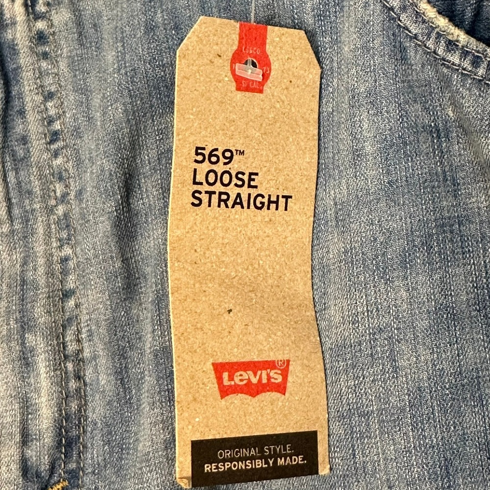 Levi's 569 Loose Straight Mens 42x32 Blue Denim Jeans 005690264 - Picture 5 of 9